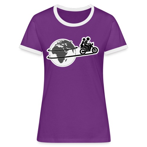 Blogshirt_welkugel+moped - Frauen Kontrast-T-Shirt