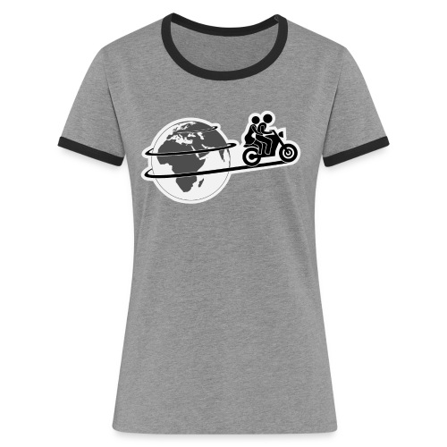 Blogshirt_welkugel+moped - Frauen Kontrast-T-Shirt
