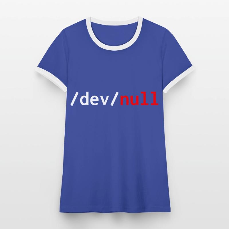 Dev null red web developer humor funny Women's Ringer T-Shirt
