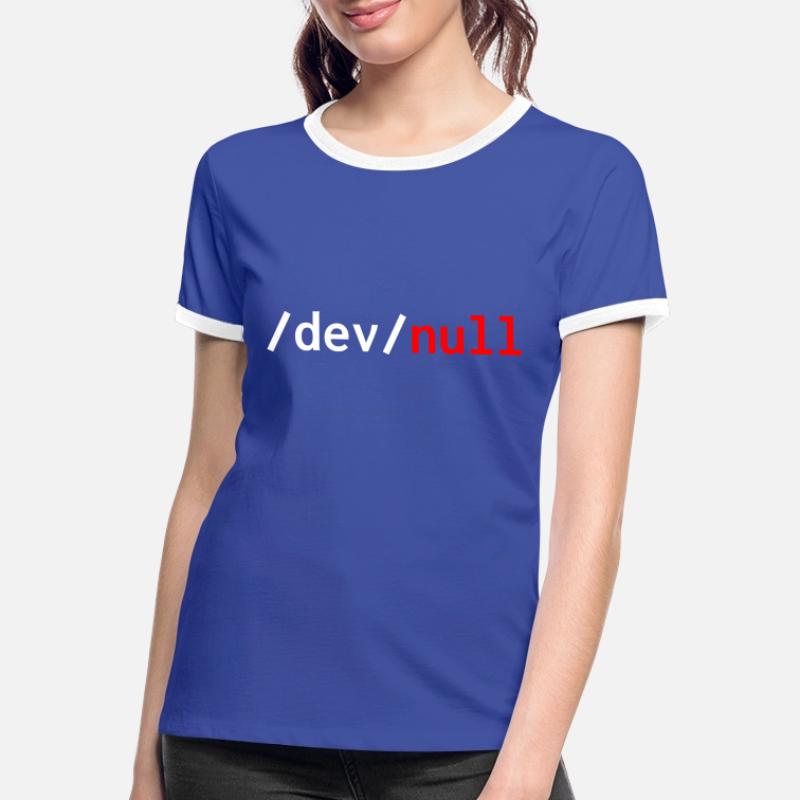 Dev null red web developer humor funny Women's Ringer T-Shirt