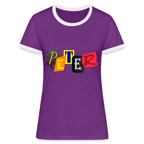 Peter - Patchwork-Style - Frauen Kontrast-T-Shirt