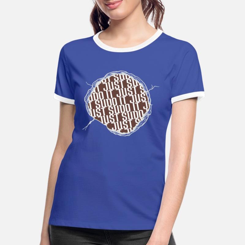 happy computer programming profession present idea Frauen Kontrast-T-Shirt