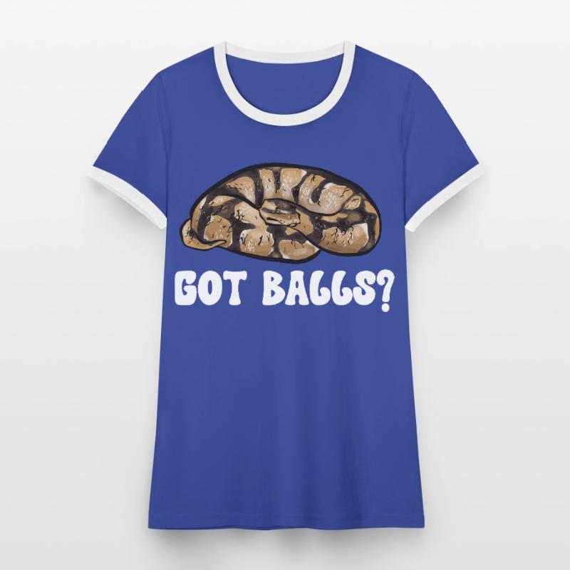 Ball Python Schlange Königspython Frauen Kontrast-T-Shirt