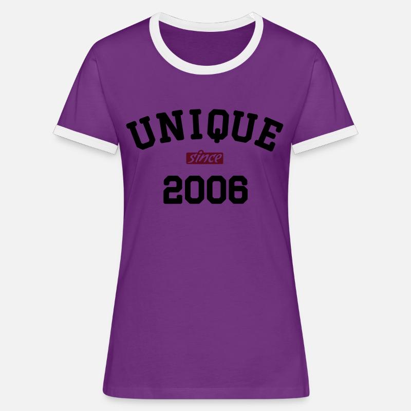 uni2006 - Women's Ringer T-Shirt - purple/white