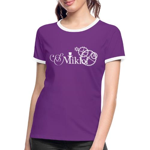 miklof logo white 3000px - Women's Ringer T-Shirt