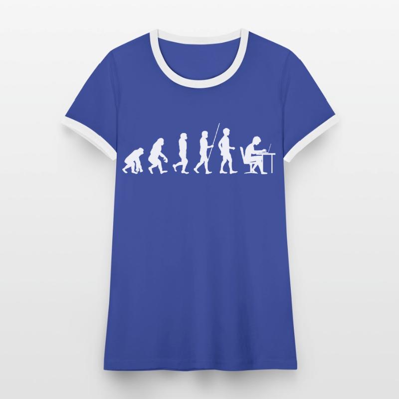 Programmer evolution computer science student code Women's Ringer T-Shirt