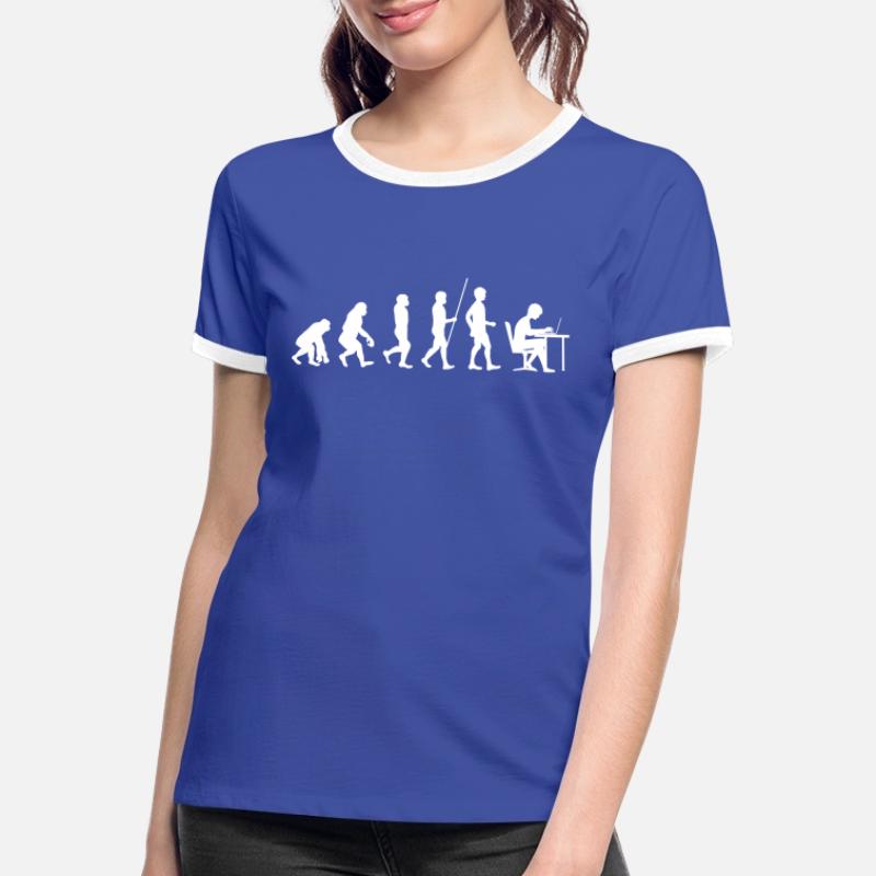 Programmierer Evolution Informatik Student code Frauen Kontrast-T-Shirt
