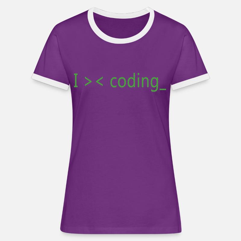 I love programming programmers - Women's Ringer T-Shirt - purple/white