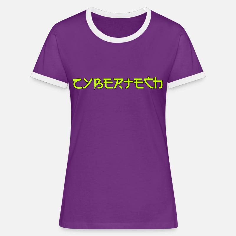 Cybertech Technowear - Dame kontrast-T-shirt - lilla/hvid