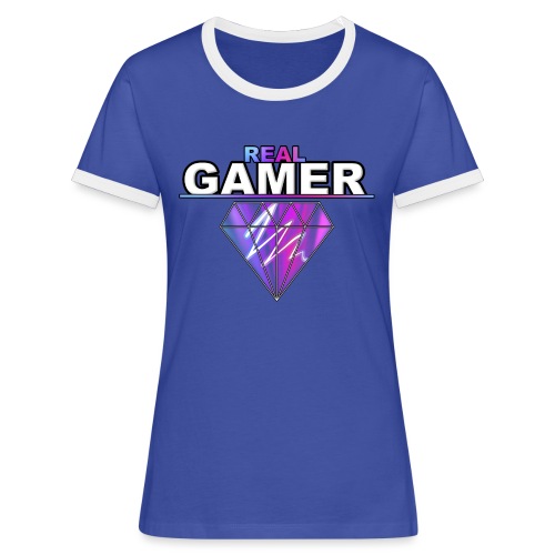 REAL GAMER PINK - Koszulka damska z kontrastowymi wstawkami