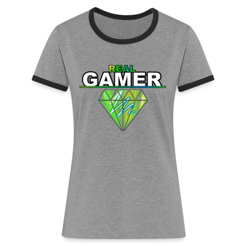 REAL GAMER - Koszulka damska z kontrastowymi wstawkami