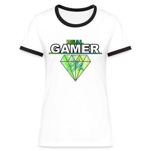 REAL GAMER - Koszulka damska z kontrastowymi wstawkami