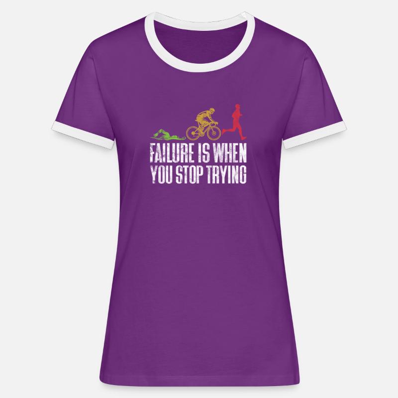 Triathlon - Women's Ringer T-Shirt - purple/white