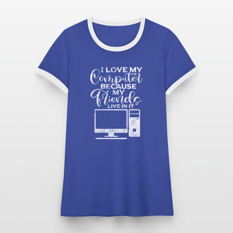 Computer Nerd PC Programmierer Informatik Geschenk Frauen Kontrast-T-Shirt