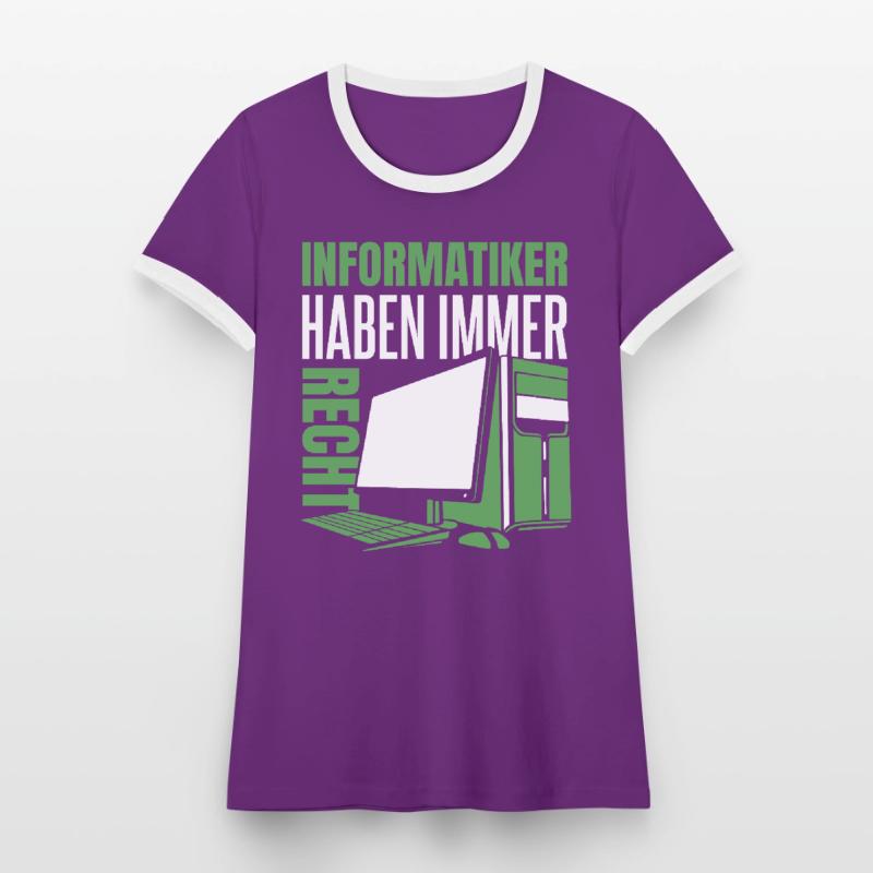 Entwickler Coder Programmierer Computer Frauen Kontrast-T-Shirt