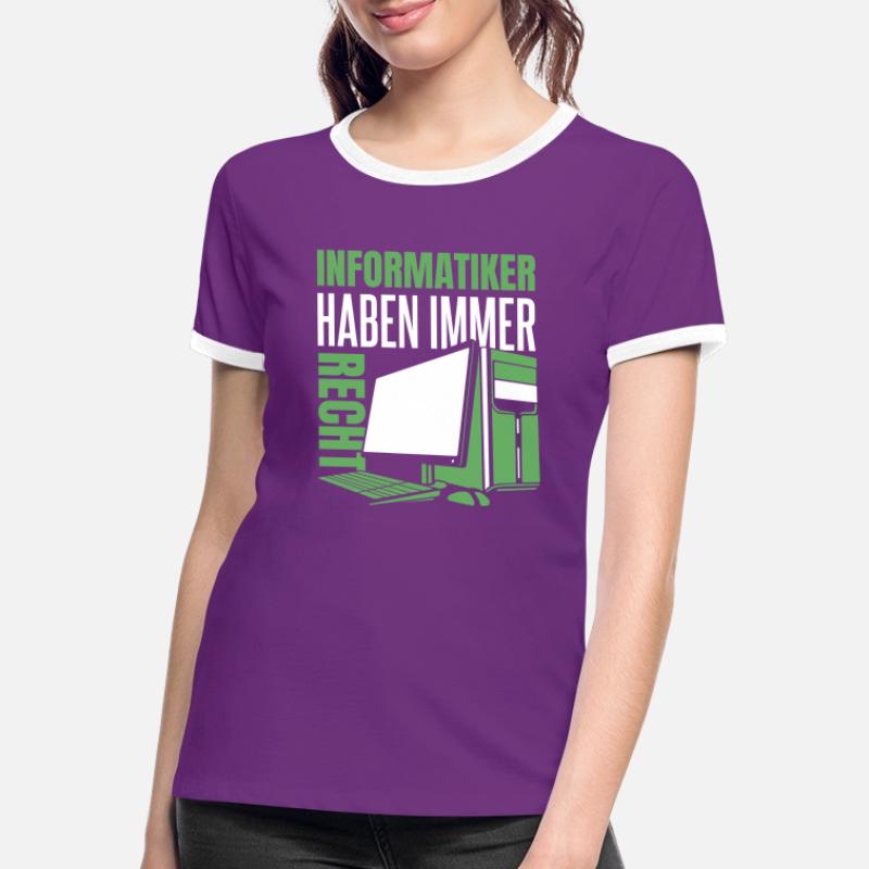 Entwickler Coder Programmierer Computer Frauen Kontrast-T-Shirt