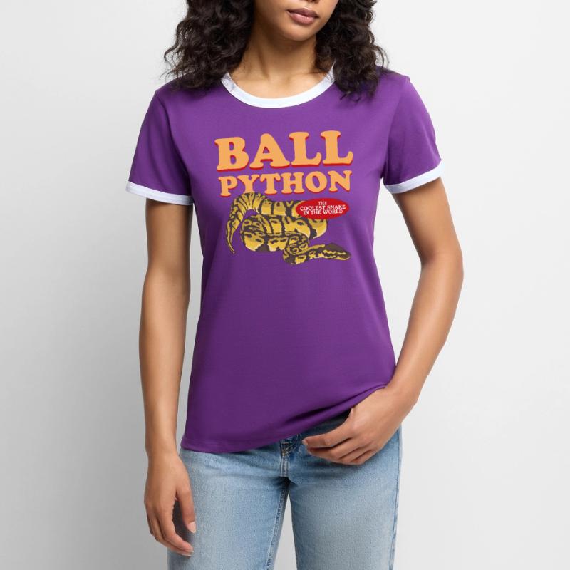 Roi Python Python Serpents Cadeau T-shirt contrasté Femme