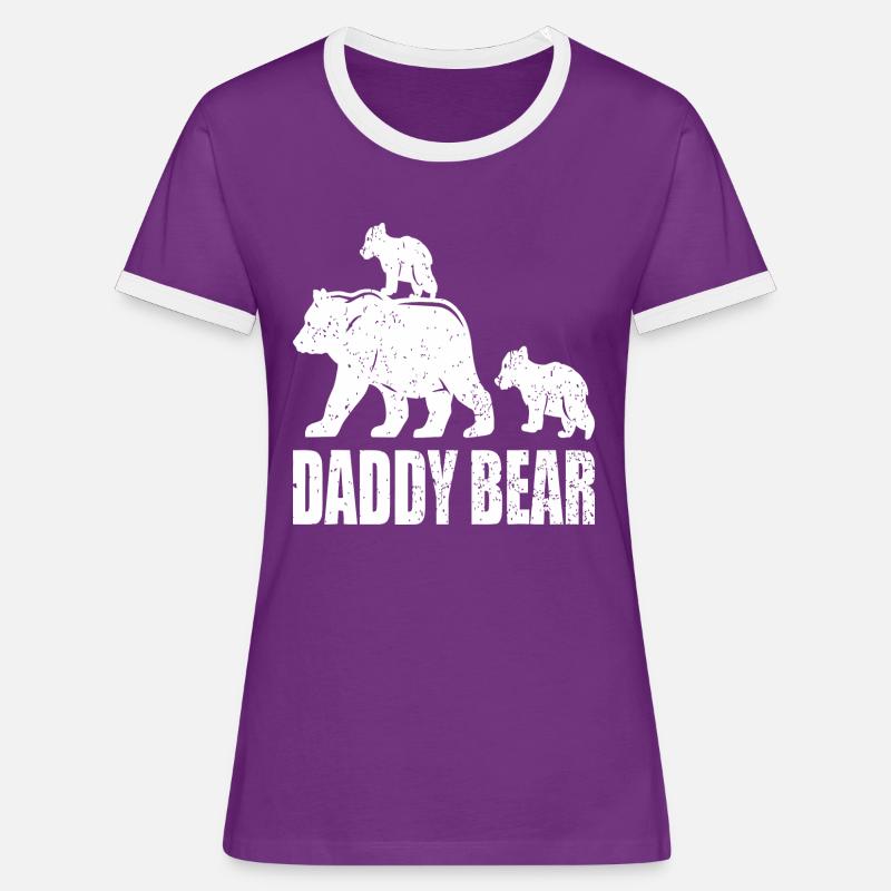 DADDY BEAR - Women's Ringer T-Shirt - purple/white