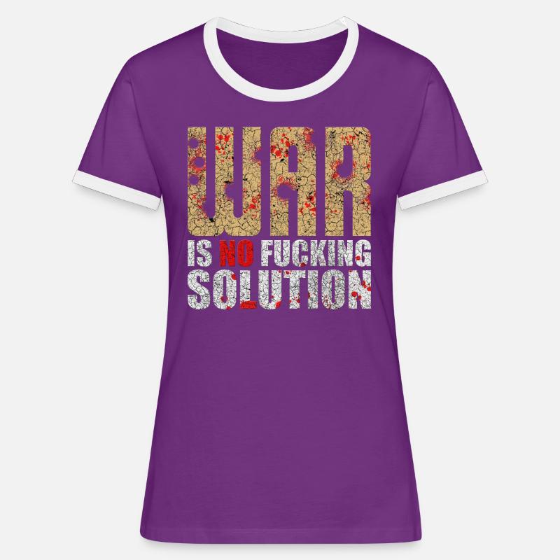War is no solution | War is not a solution - Women's Ringer T-Shirt - purple/white