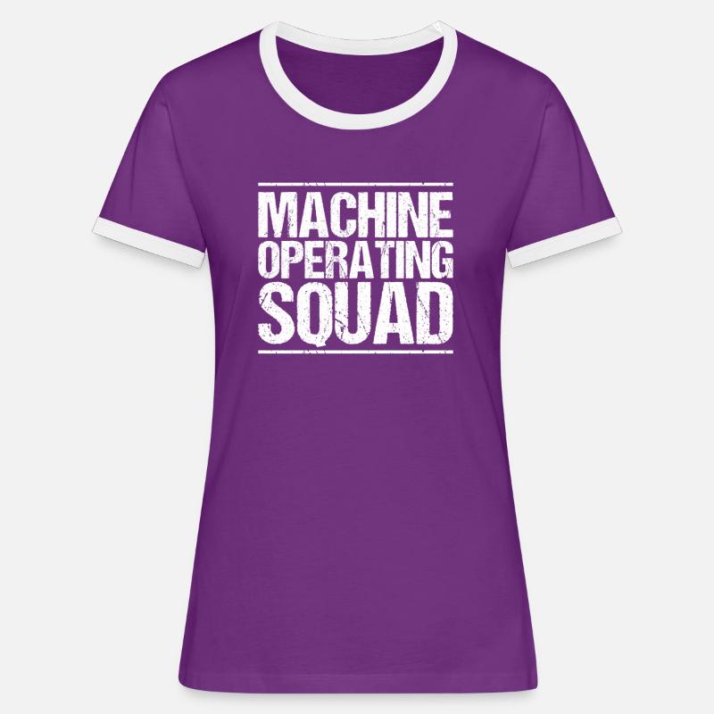 Machine and plant operator Machine operator - Women's Ringer T-Shirt - purple/white