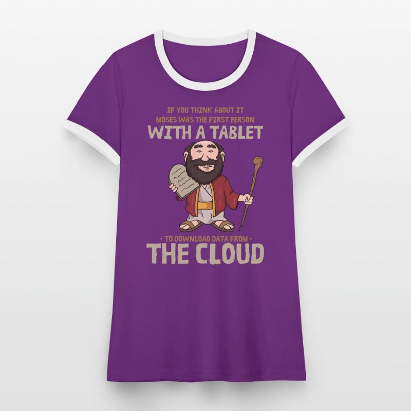 Moses Cloud Tablet Server Admin Tech Support Frauen Kontrast-T-Shirt