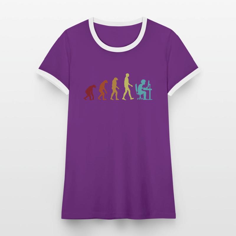 Programmer Evolution Softwareingenieur Coder Frauen Kontrast-T-Shirt
