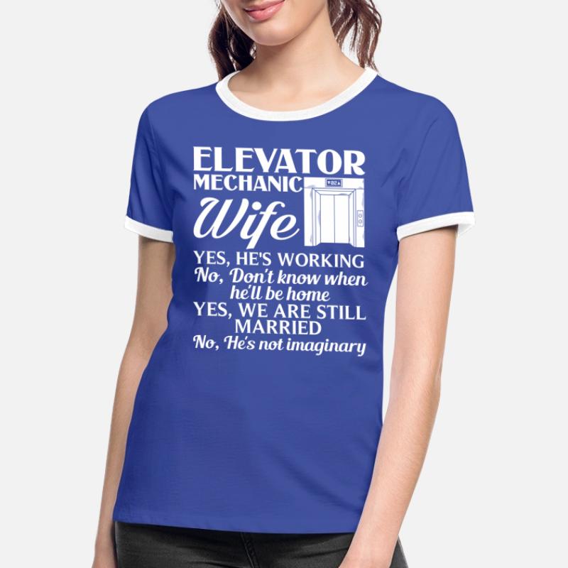 Elevator Elevator System Technician Woman Elevator Elevator Women's Ringer T-Shirt
