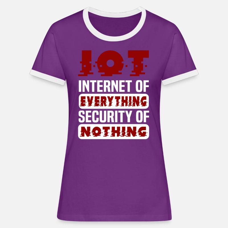 Internet Of Things IOT Programmer Admin IT - Women's Ringer T-Shirt - purple/white