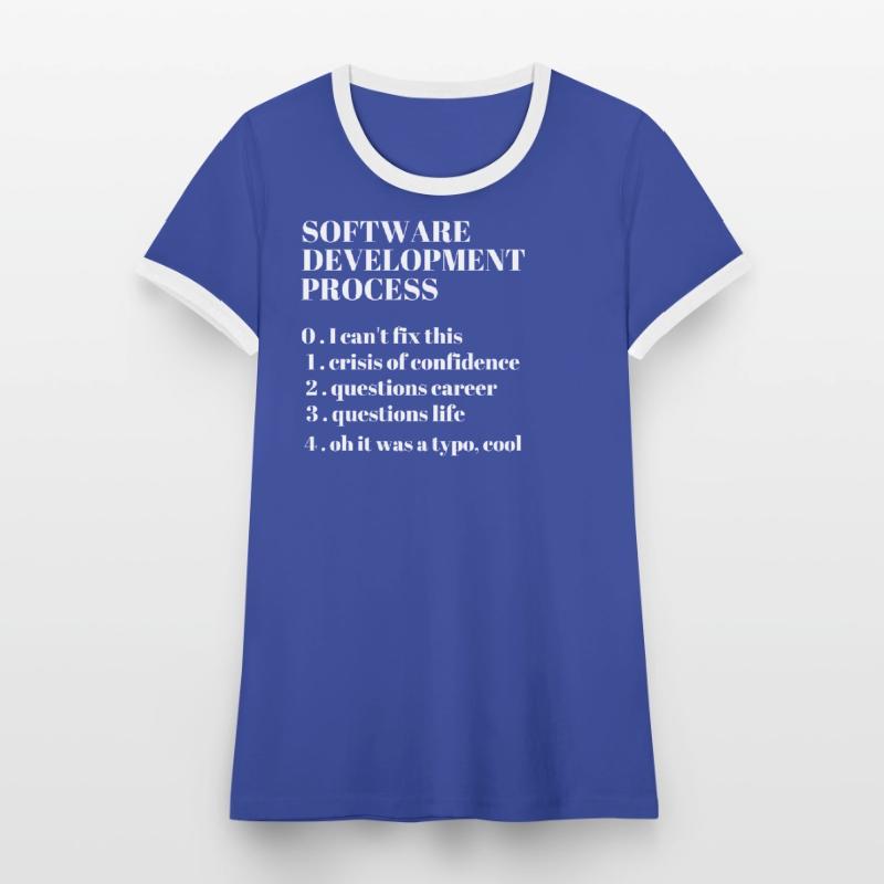 Software Development Funny Coding Programming Women's Ringer T-Shirt