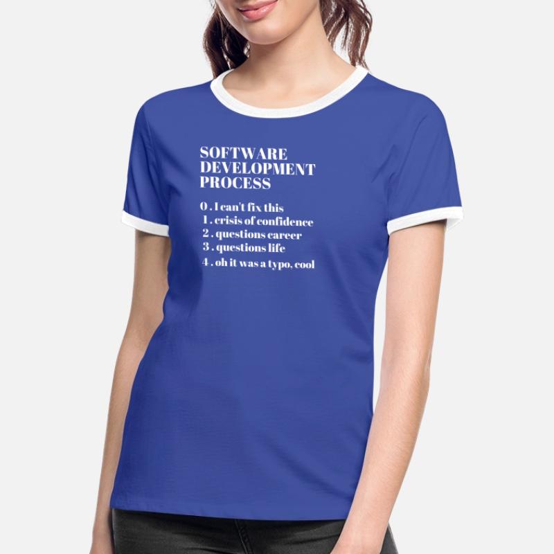 Software Development Funny Coding Programming Women's Ringer T-Shirt