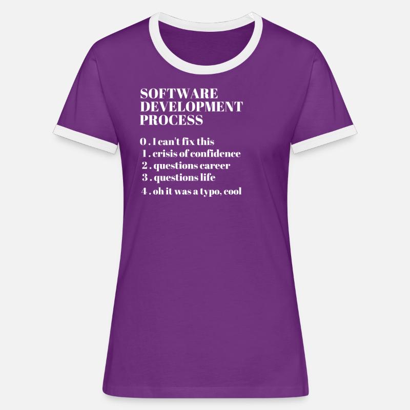 Software Development Funny Coding Programming - Women's Ringer T-Shirt - purple/white