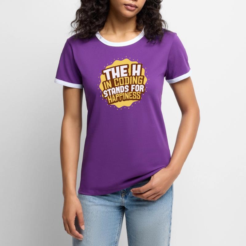 Programmation de codage T-shirt contrasté Femme