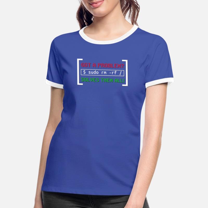 Typical Unix software developer troubleshooting problems Women's Ringer T-Shirt