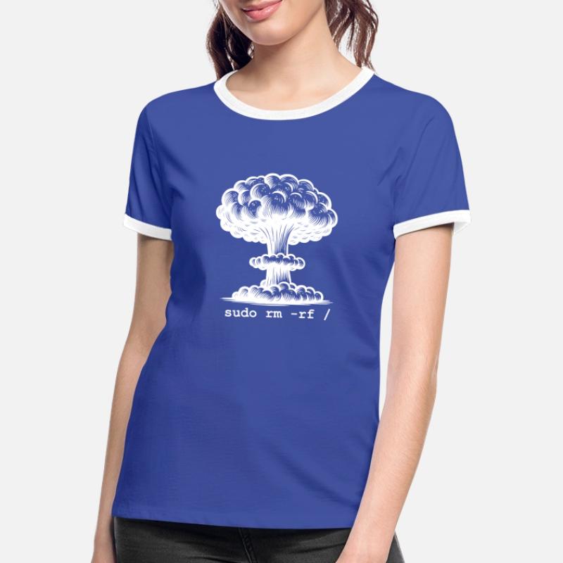 Linux Funny Linux Command Sudo RM RF für Männer Frauen Kontrast-T-Shirt