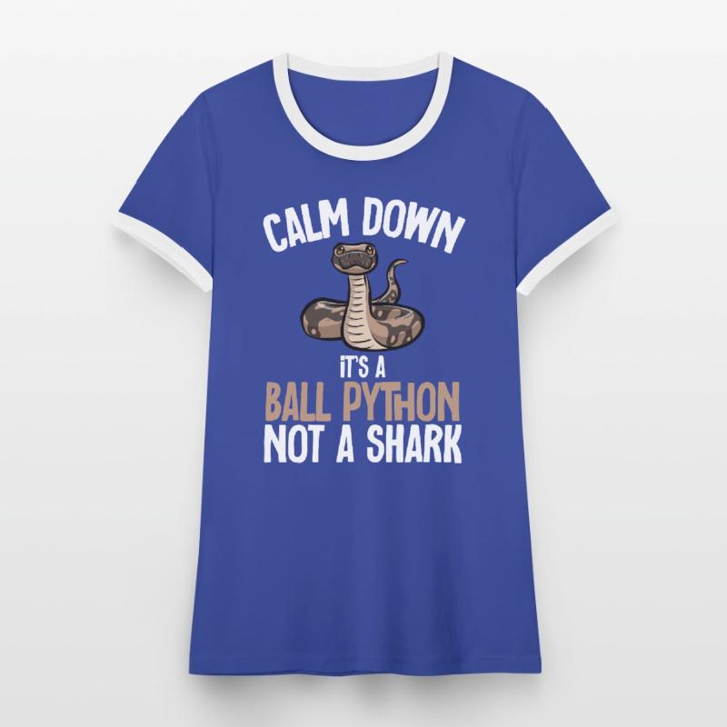 Ball Python Snake King Python T-shirt contrasté Femme