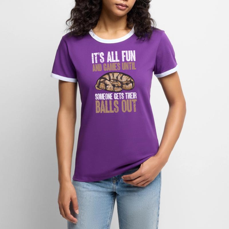 Ball Python Snake King Python Women's Ringer T-Shirt