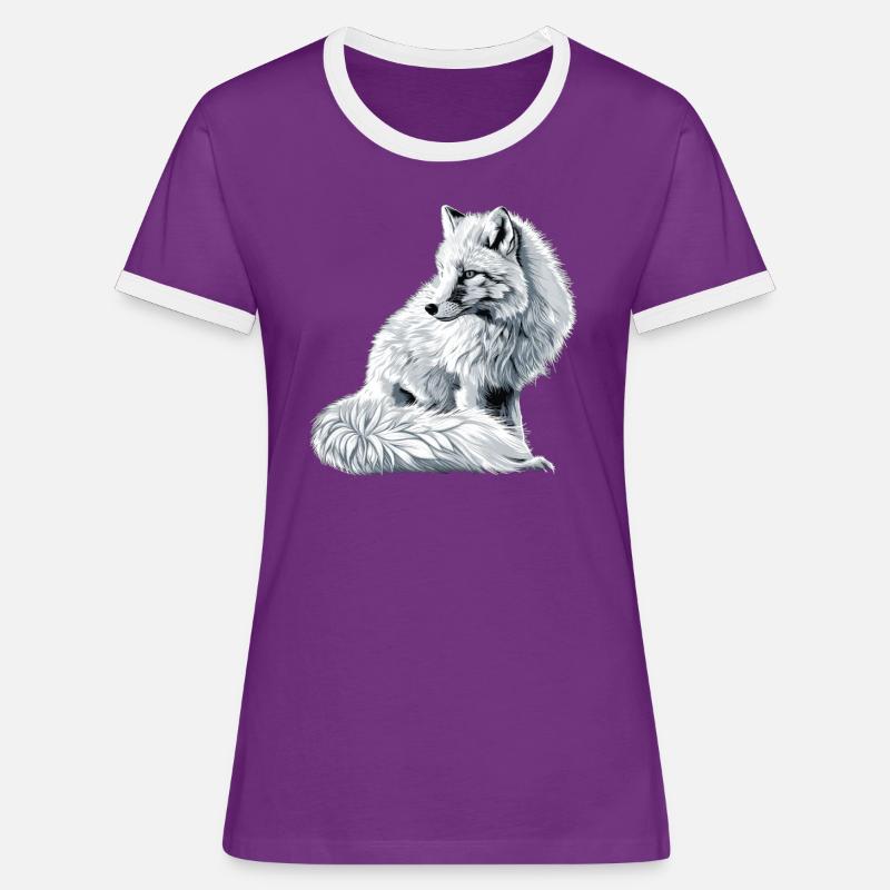 Arctic Fox Polarfüchse Polarfuchs - Women's Ringer T-Shirt - purple/white