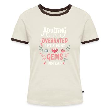 Pierres précieuses - T-shirt contrasté Femme - bleu/blanc - Devant