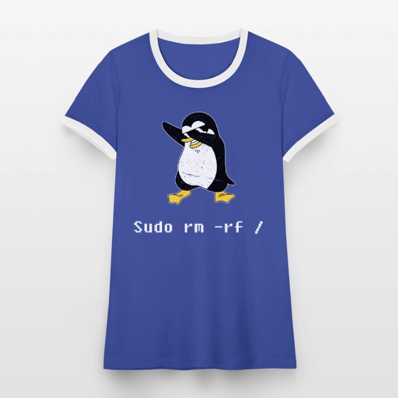 Sudo rm RF Admin Sysadmin Cadeau Java Linux T-shirt contrasté Femme