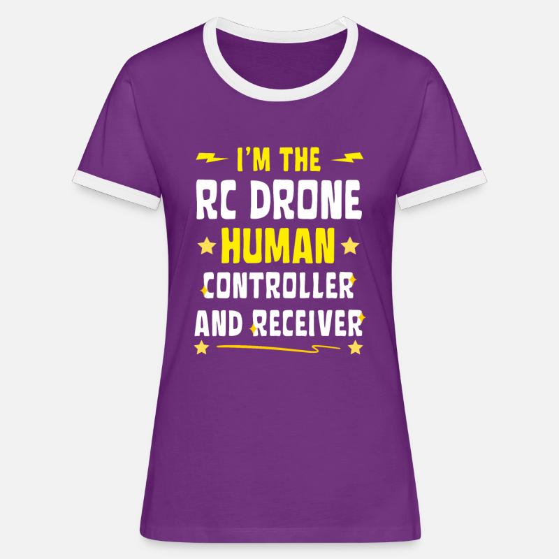 Ich bin der RC Drone Human Controller - Frauen Kontrast-T-Shirt - Lila/Weiß