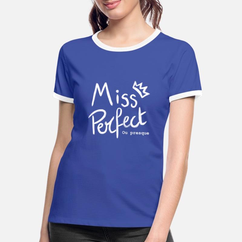 Fräulein perfekt oder fast Frauen Kontrast-T-Shirt