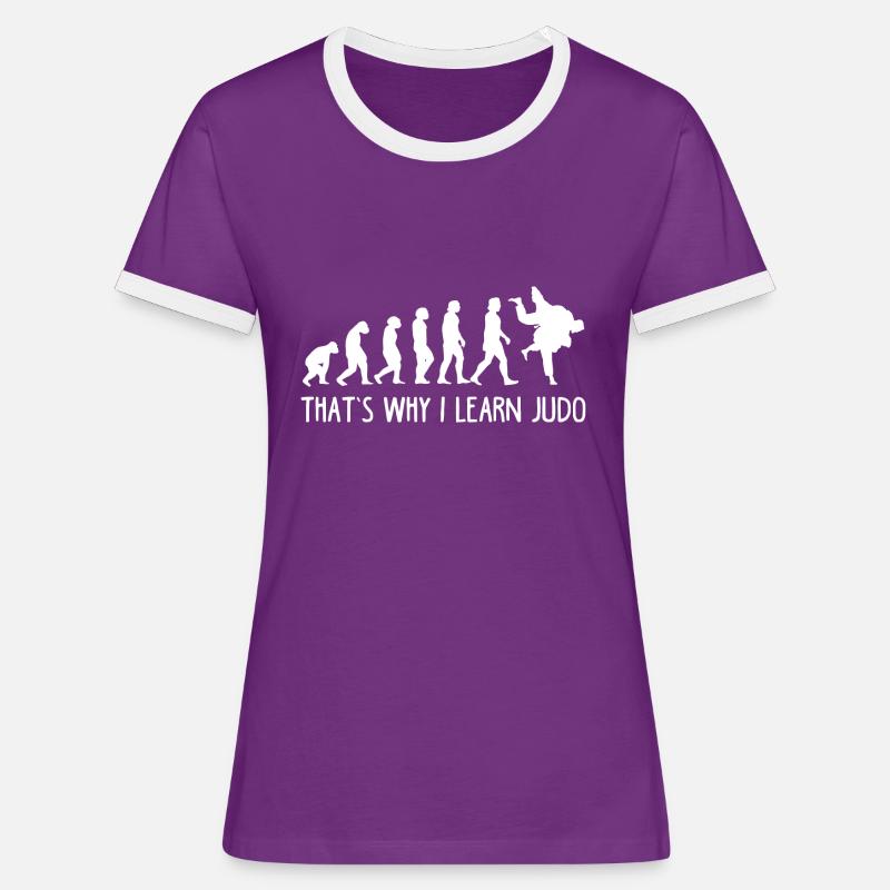 Judo Evolution - Women's Ringer T-Shirt - purple/white