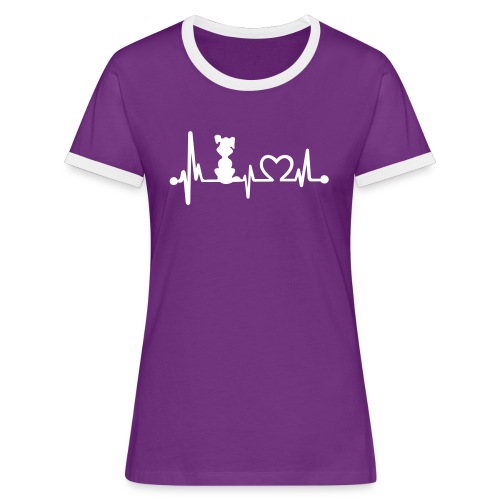 Vorschau: dog heart beat - Frauen Kontrast-T-Shirt