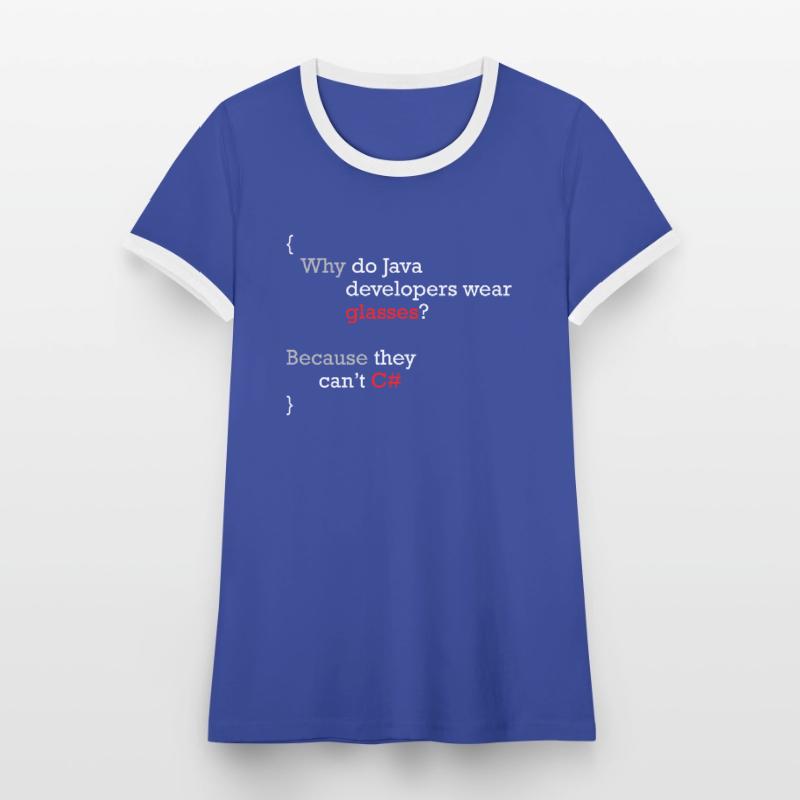 C# Programmeur blague Coder C Sharp T-shirt contrasté Femme