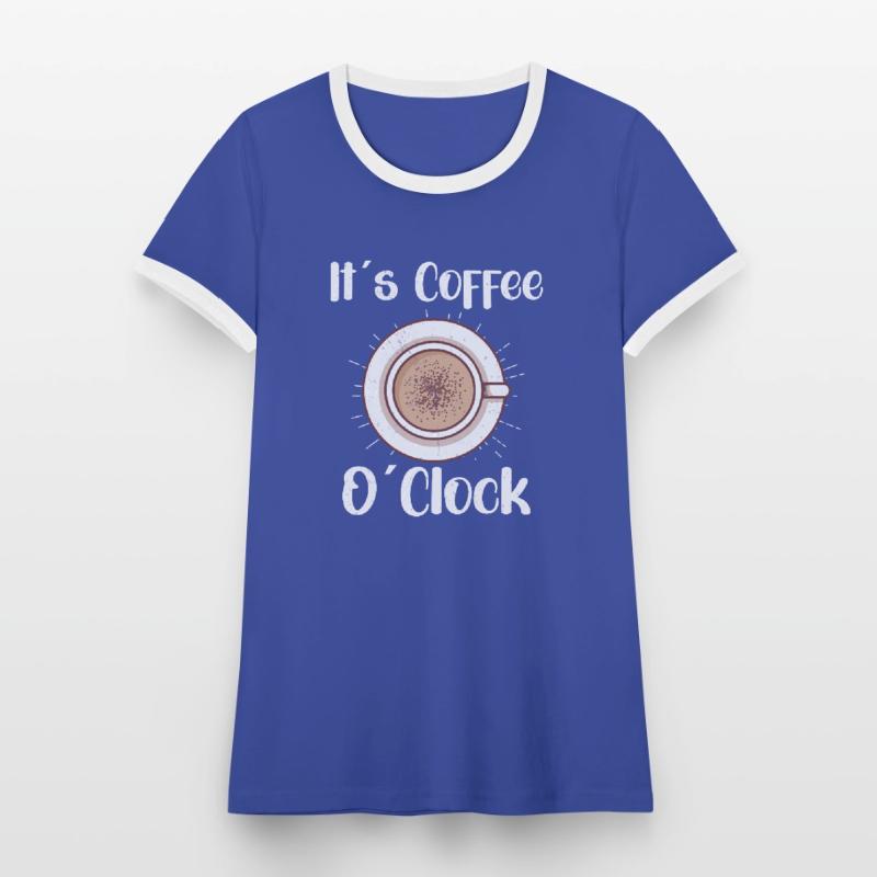 Coffee Lover Caffeine Molecule Java Latte Espresso Women's Ringer T-Shirt