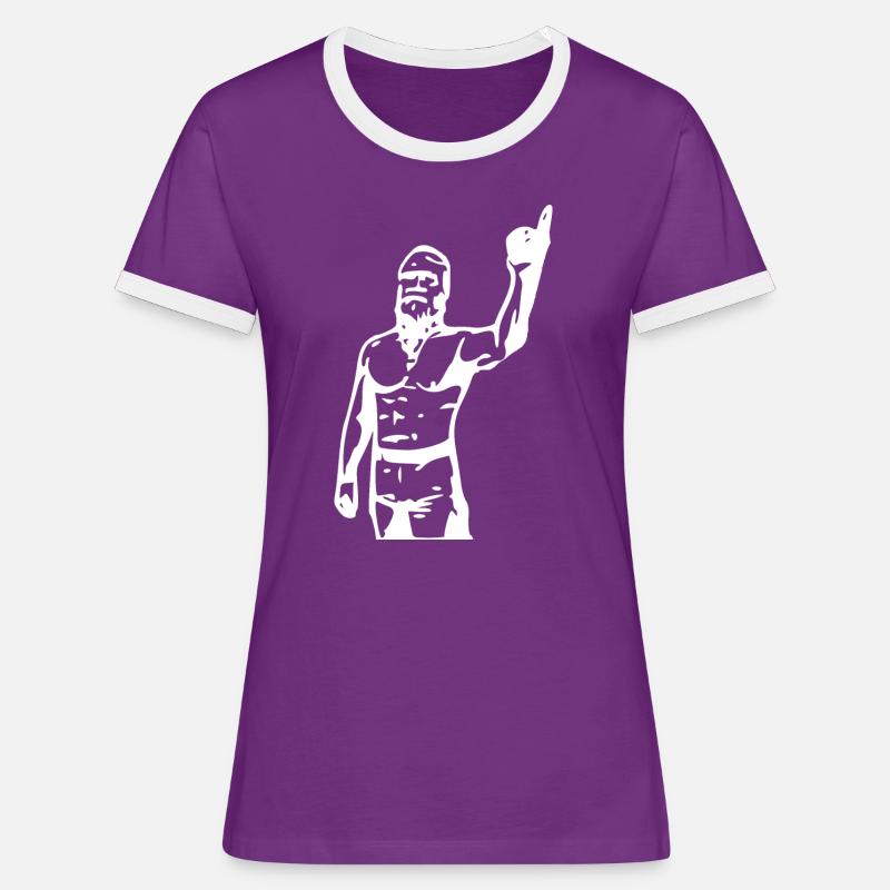 Techno-Viking Techno Hardstyle - Women's Ringer T-Shirt - purple/white