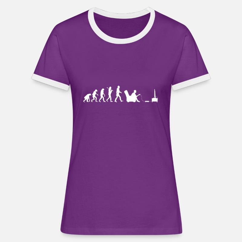 Gamer Evolution console white - Women's Ringer T-Shirt - purple/white
