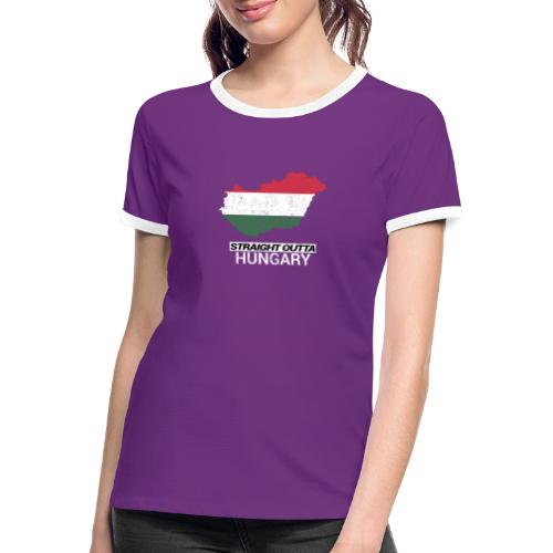 Straight Outta Hungary country map - Women's Ringer T-Shirt