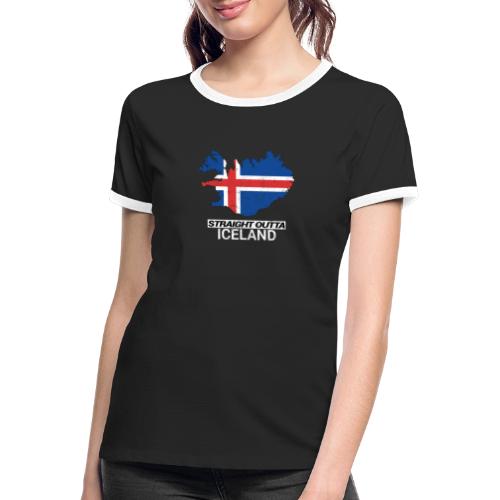 Straight Outta Iceland country map - Women's Ringer T-Shirt