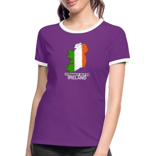Straight Outta Ireland (Eire) country map flag - Women's Ringer T-Shirt